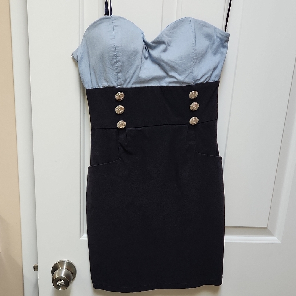 Stylish Two-Tone Strapless Dress